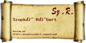 Szopkó Róbert névjegykártya