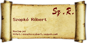 Szopkó Róbert névjegykártya