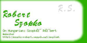 robert szopko business card